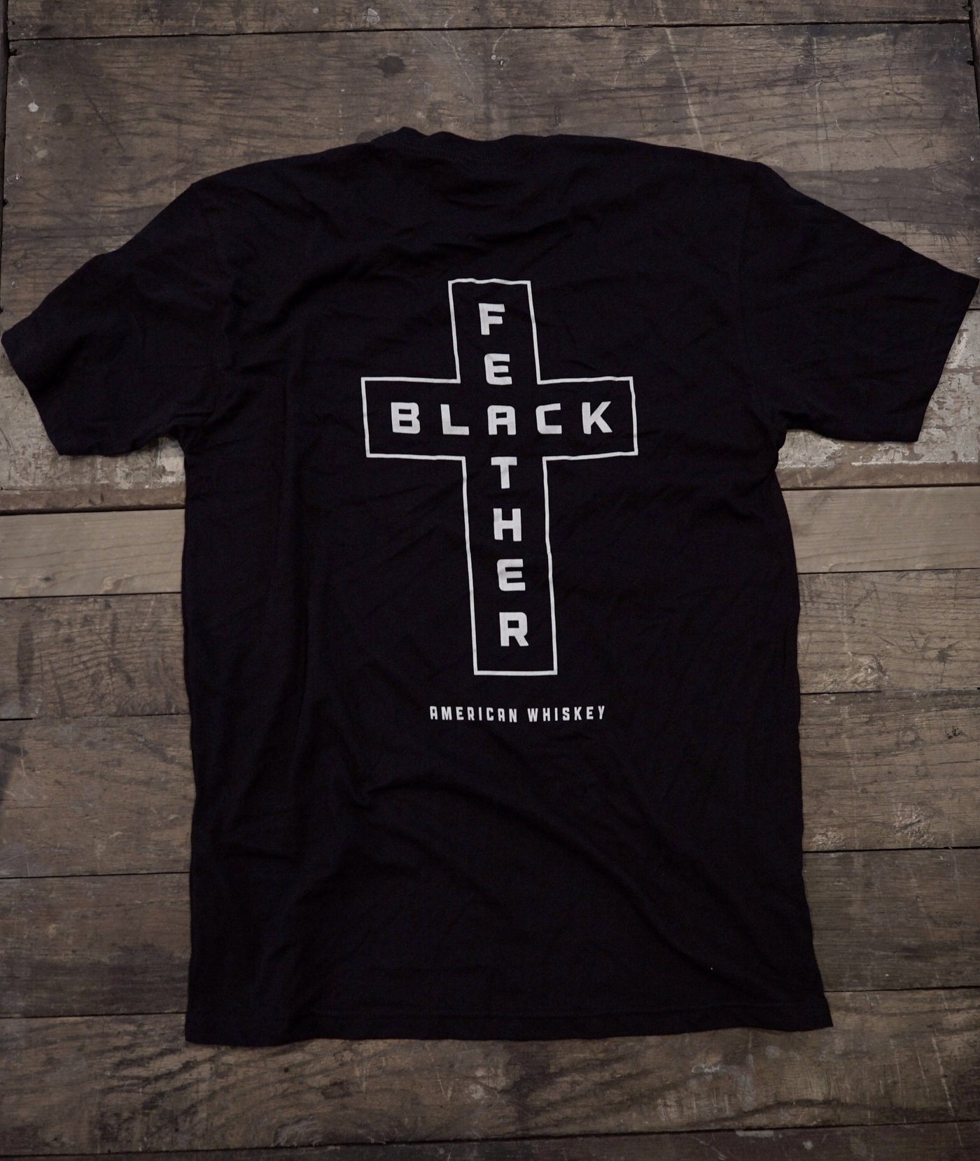 Black Feather Cross Tee (Back Print)
