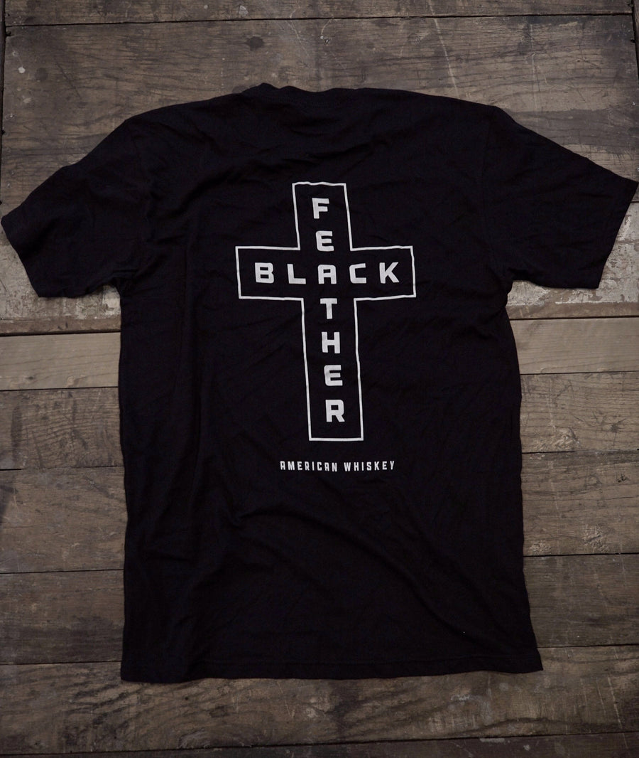 Black Feather Cross Tee (Back Print)