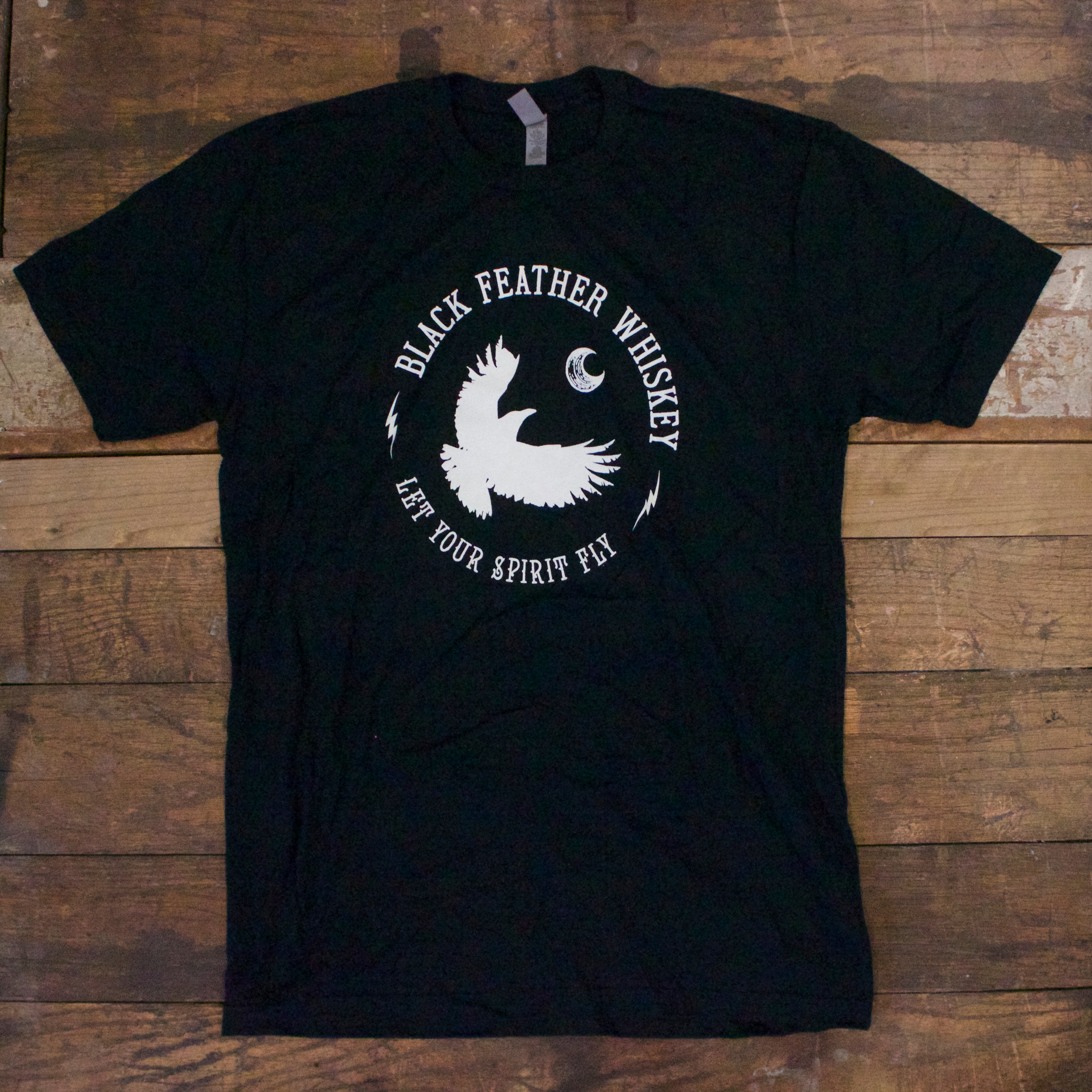 Mens Black Feather Short Sleeve Tee